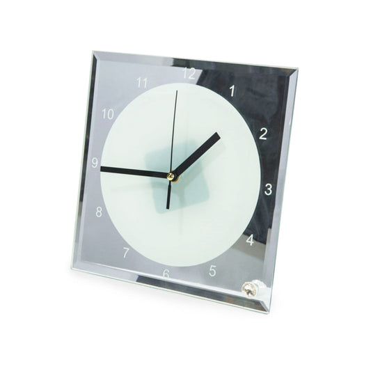 Reloj Cristal – borde espejo 20x20cm